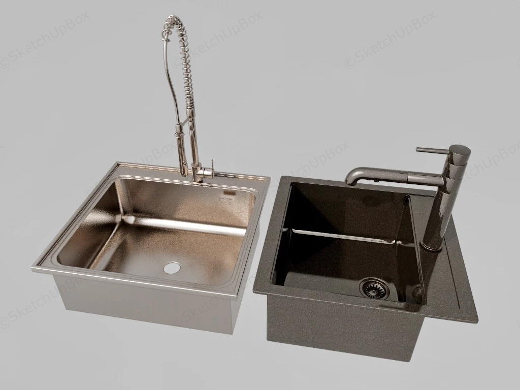 Small Kitchen Sinks sketchup model preview - SketchupBox