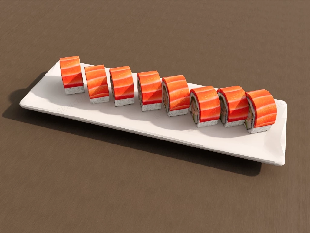 Salmon Sushi Rolls sketchup model preview - SketchupBox