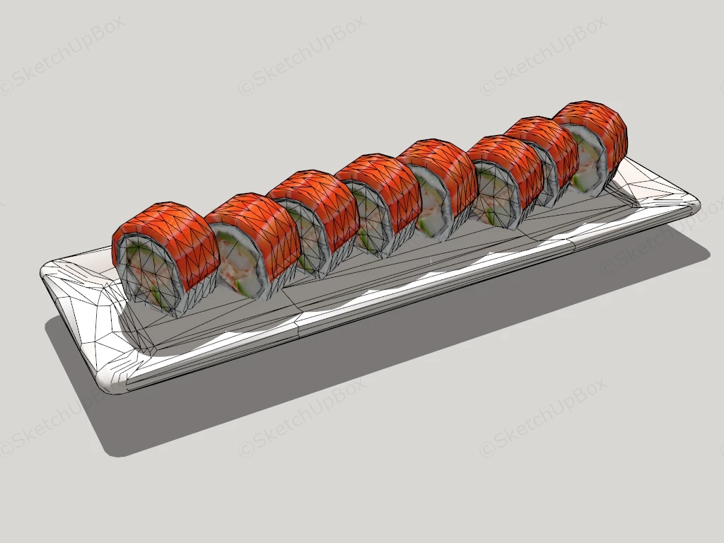Salmon Sushi Rolls sketchup model preview - SketchupBox