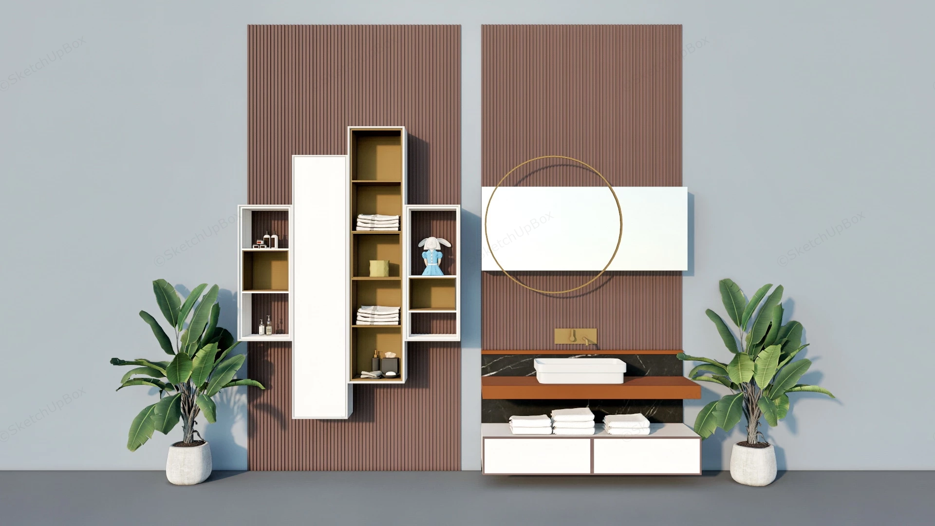 Bathroom Cabinet And Basin sketchup model preview - SketchupBox