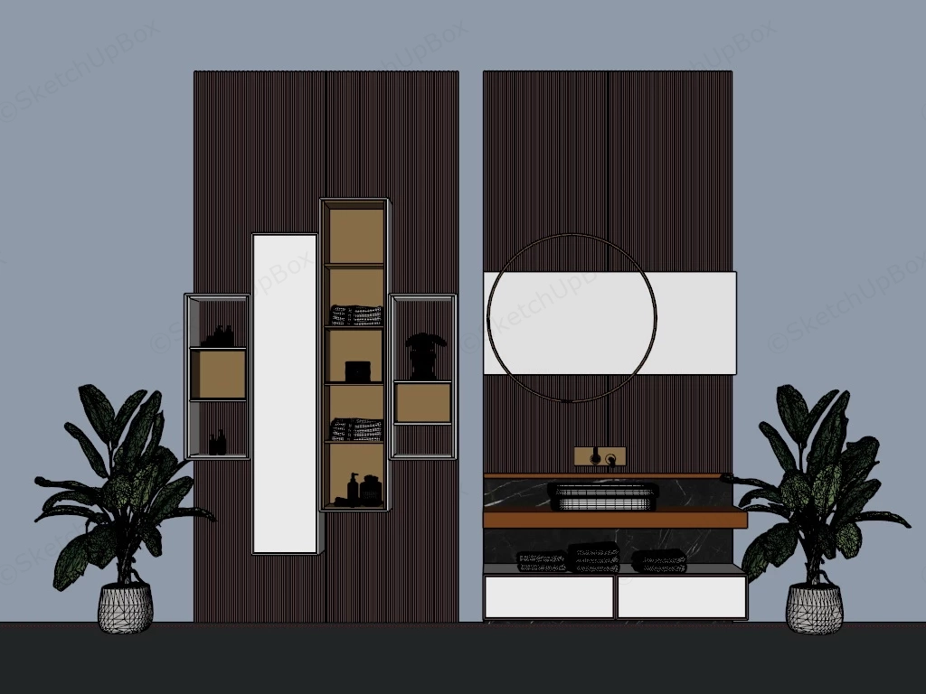 Bathroom Cabinet And Basin sketchup model preview - SketchupBox