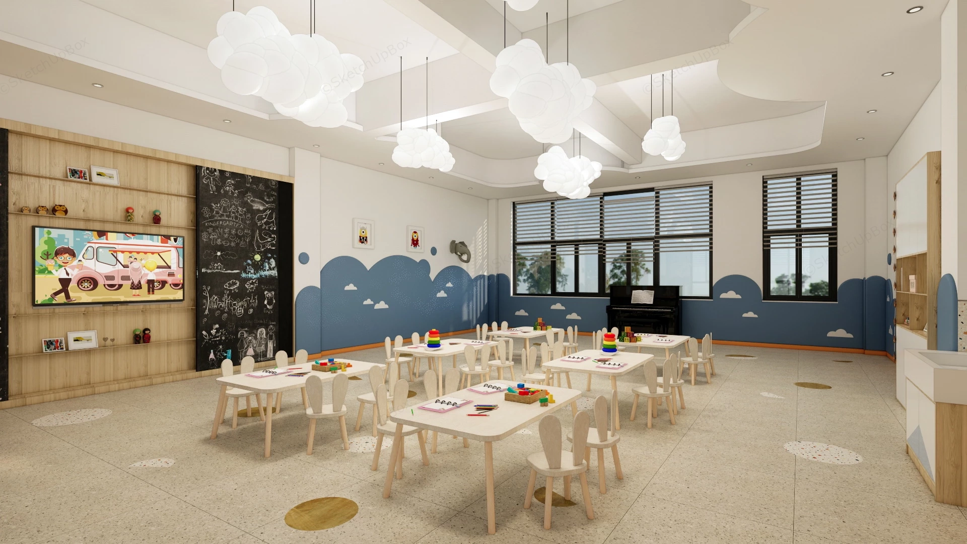 Classroom Design For Kindergarten sketchup model preview - SketchupBox