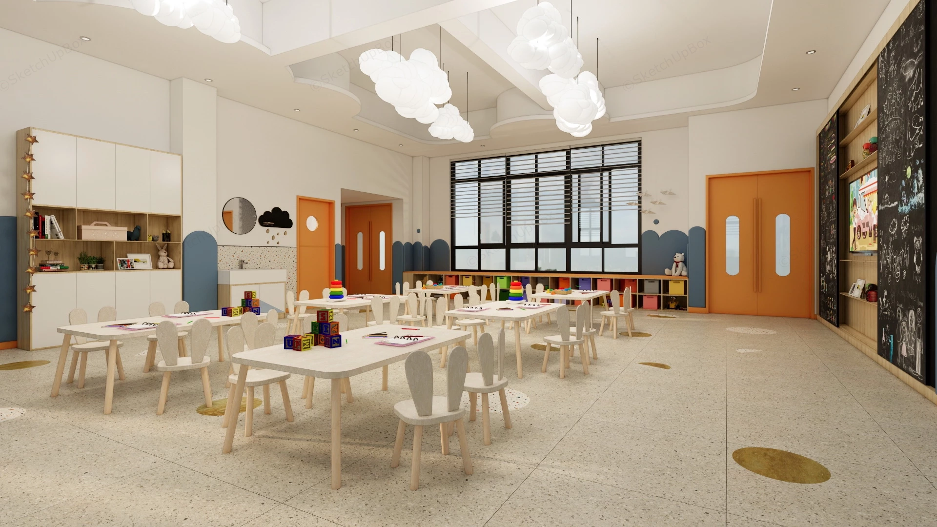 Classroom Design For Kindergarten sketchup model preview - SketchupBox