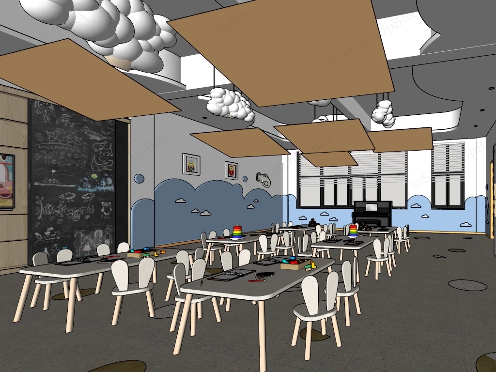 Classroom Design For Kindergarten sketchup model preview - SketchupBox