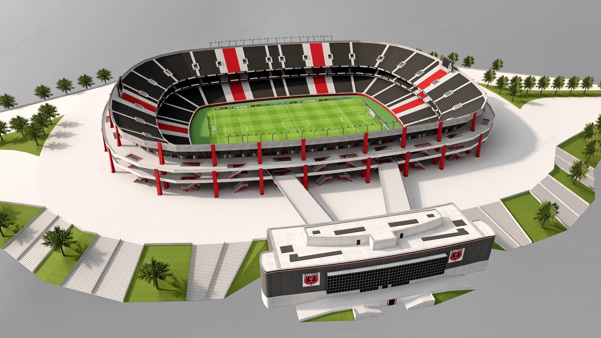 DC United Football Stadium sketchup model preview - SketchupBox