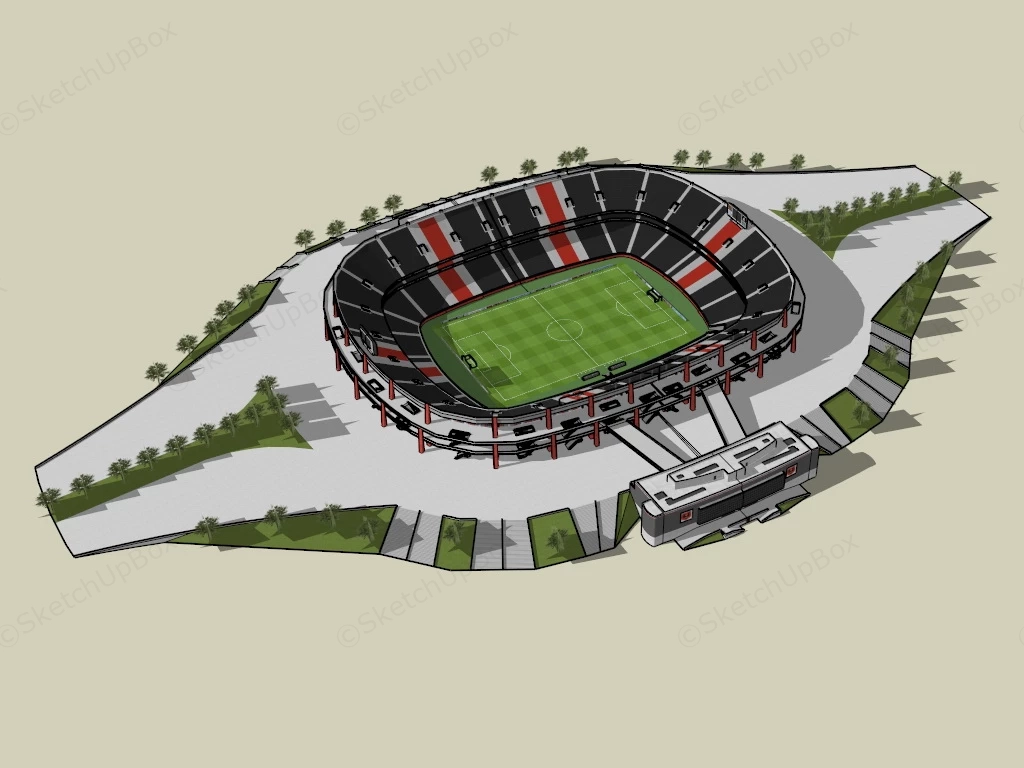 DC United Football Stadium sketchup model preview - SketchupBox