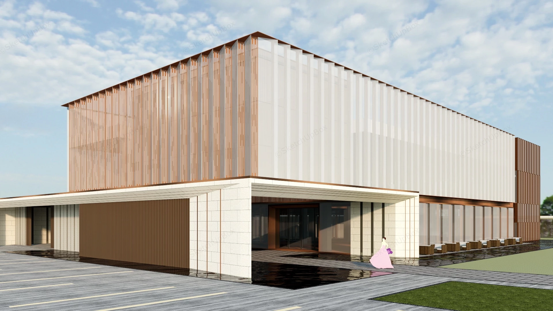 Modern Clubhouse Concept Design sketchup model preview - SketchupBox