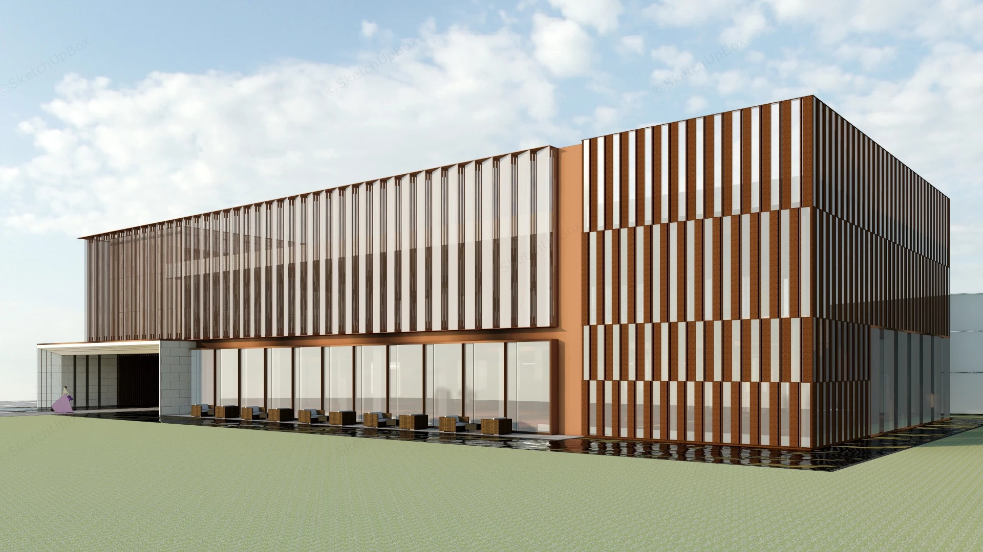 Modern Clubhouse Concept Design sketchup model preview - SketchupBox