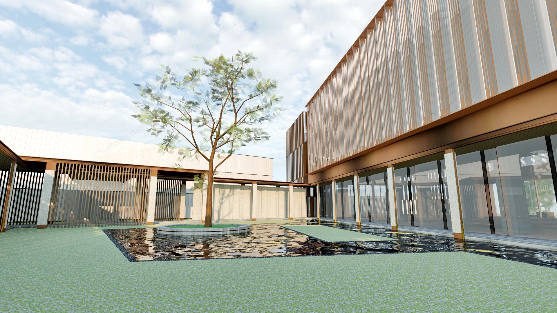 Modern Clubhouse Concept Design sketchup model preview - SketchupBox