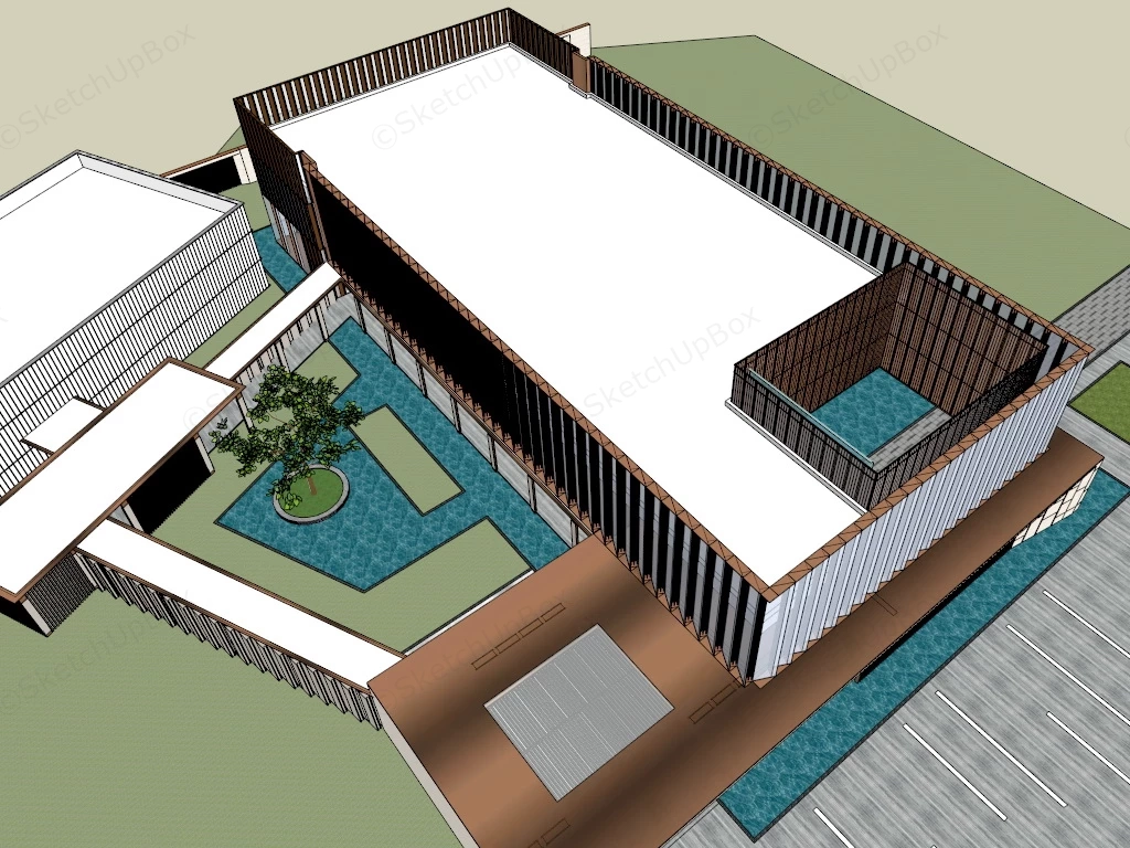 Modern Clubhouse Concept Design sketchup model preview - SketchupBox