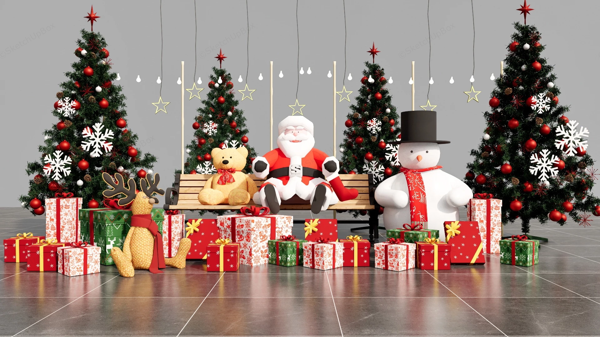 Christmas Mall Decoration Idea sketchup model preview - SketchupBox