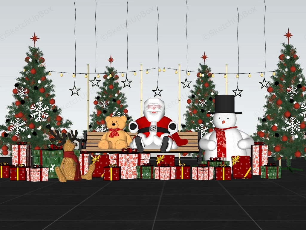 Christmas Mall Decoration Idea sketchup model preview - SketchupBox