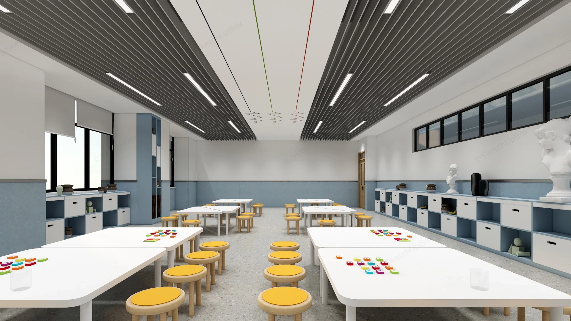 Kindergarten Art Room Design sketchup model preview - SketchupBox