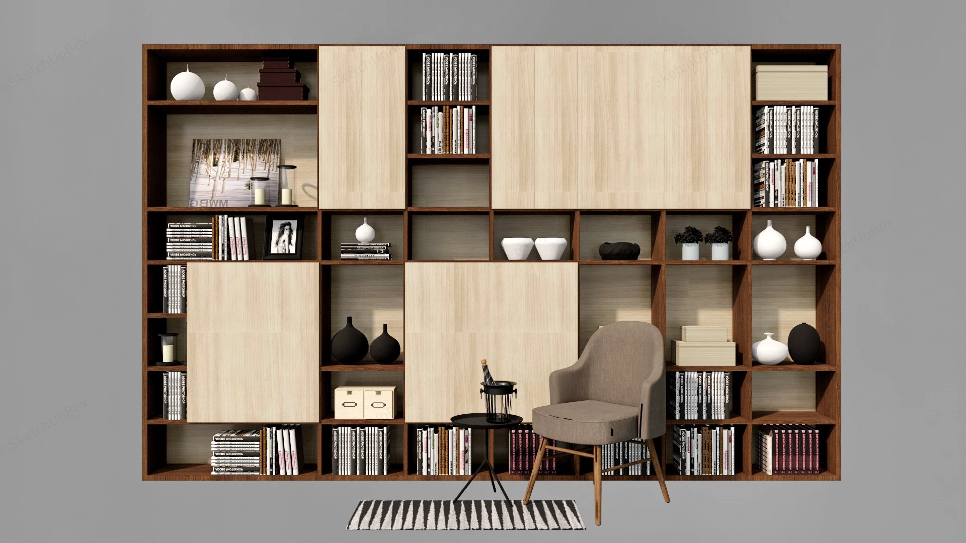Reading Nook Bookcase sketchup model preview - SketchupBox