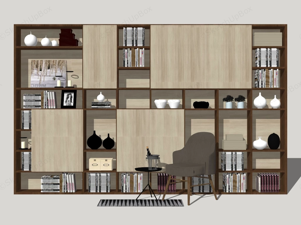 Reading Nook Bookcase sketchup model preview - SketchupBox