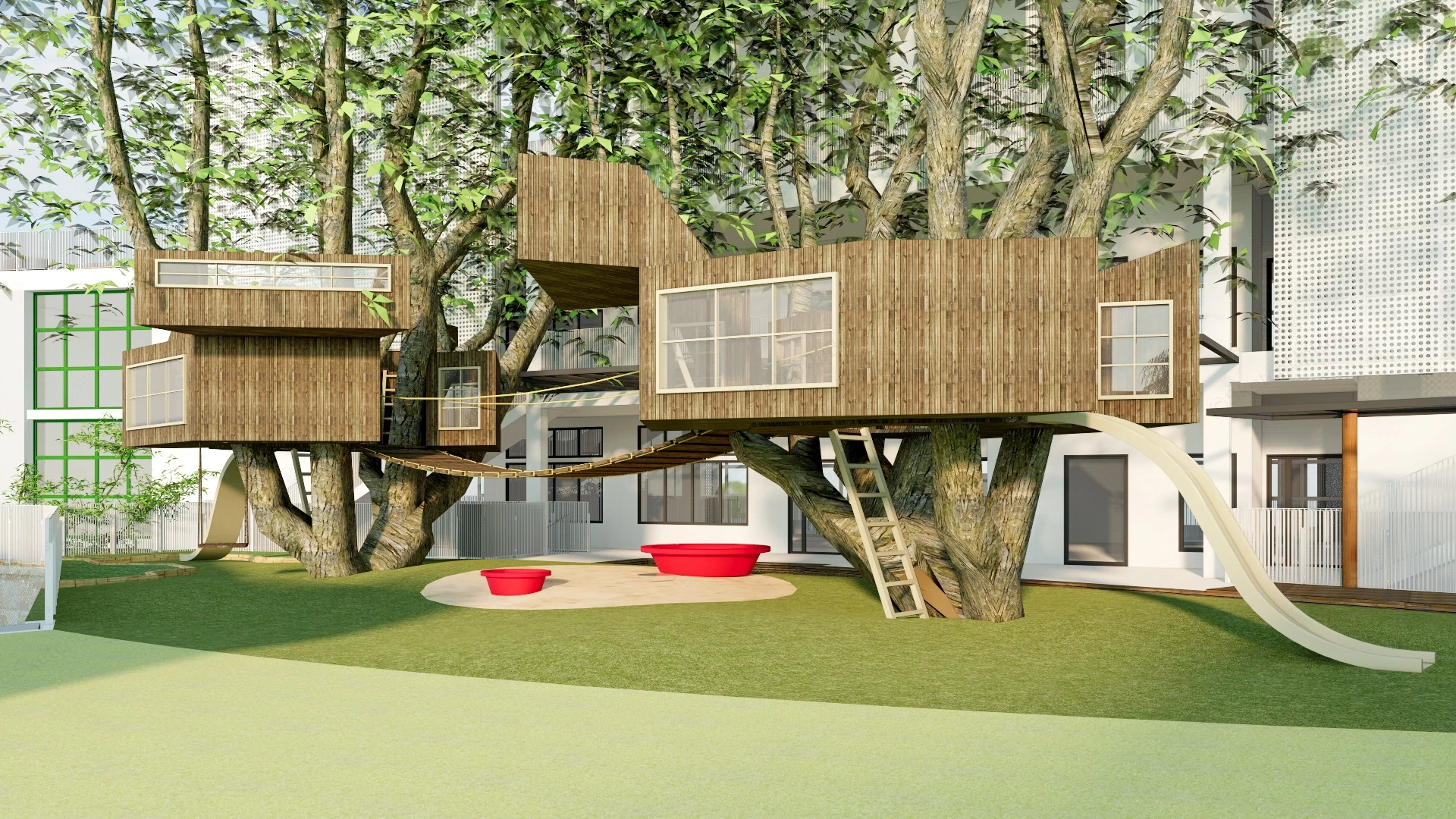 Treehouse Adventure Playground sketchup model preview - SketchupBox
