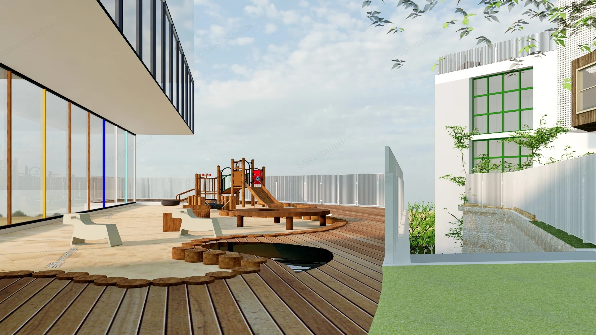 Treehouse Adventure Playground sketchup model preview - SketchupBox