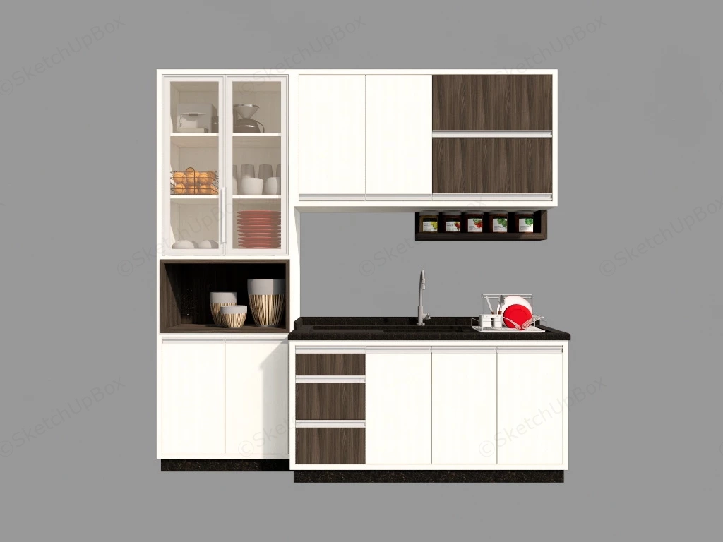Small Apartment Kitchen Idea sketchup model preview - SketchupBox