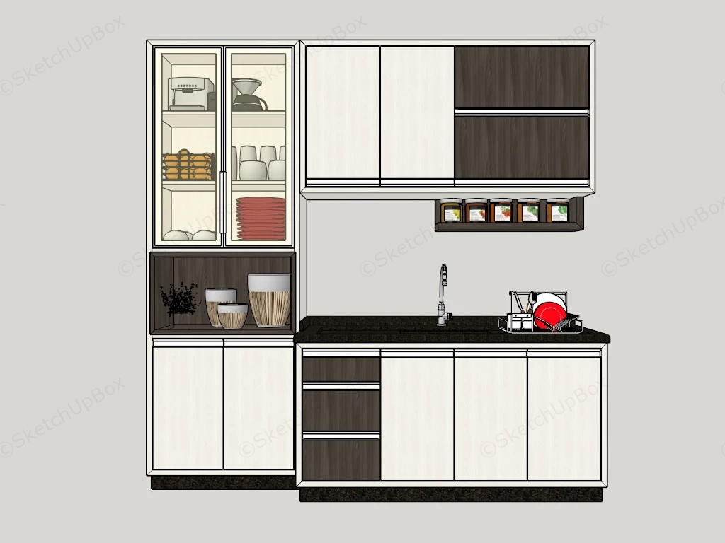 Small Apartment Kitchen Idea sketchup model preview - SketchupBox