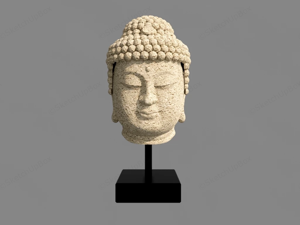 Buddha Head Statue sketchup model preview - SketchupBox