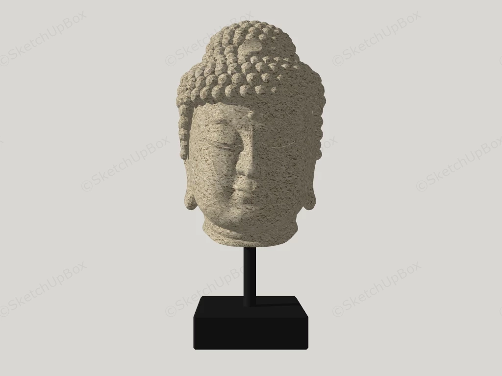 Buddha Head Statue sketchup model preview - SketchupBox