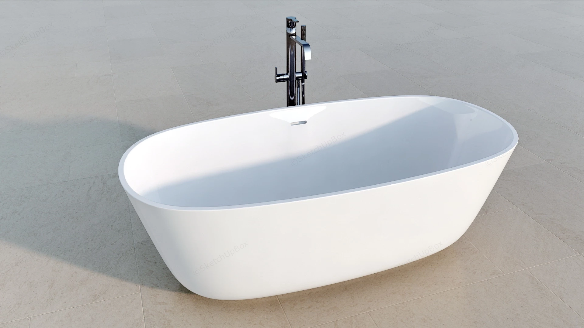 Freestanding Soaking Bathtub sketchup model preview - SketchupBox