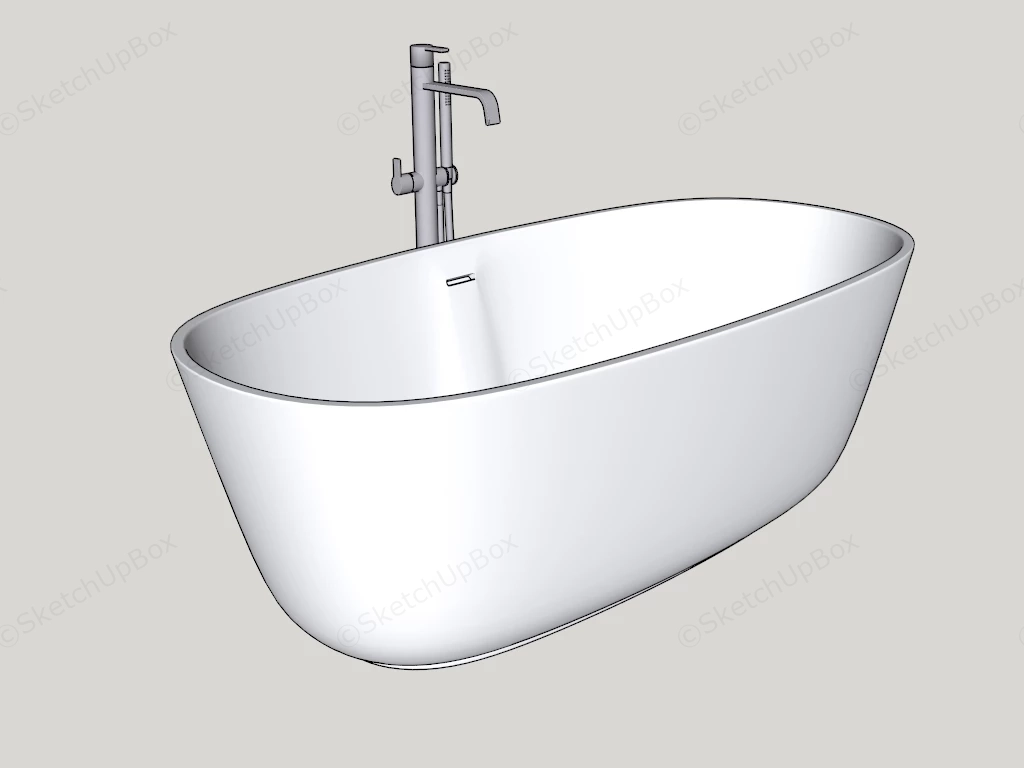 Freestanding Soaking Bathtub sketchup model preview - SketchupBox