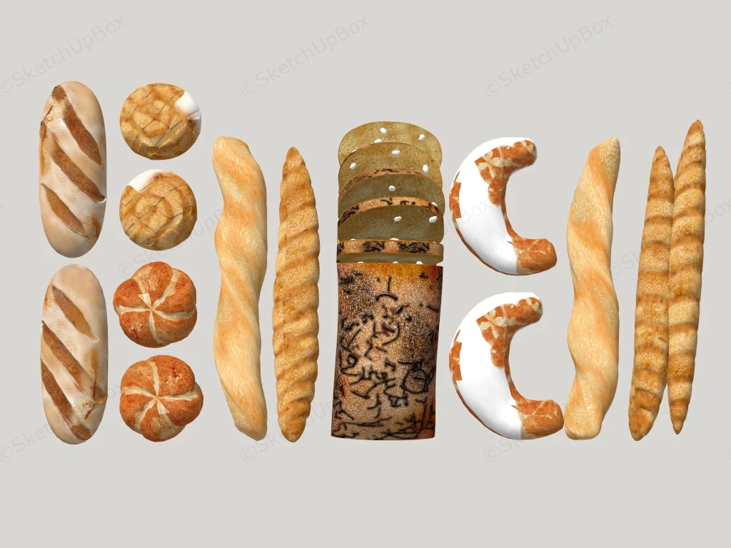 9 Types Of Bread sketchup model preview - SketchupBox