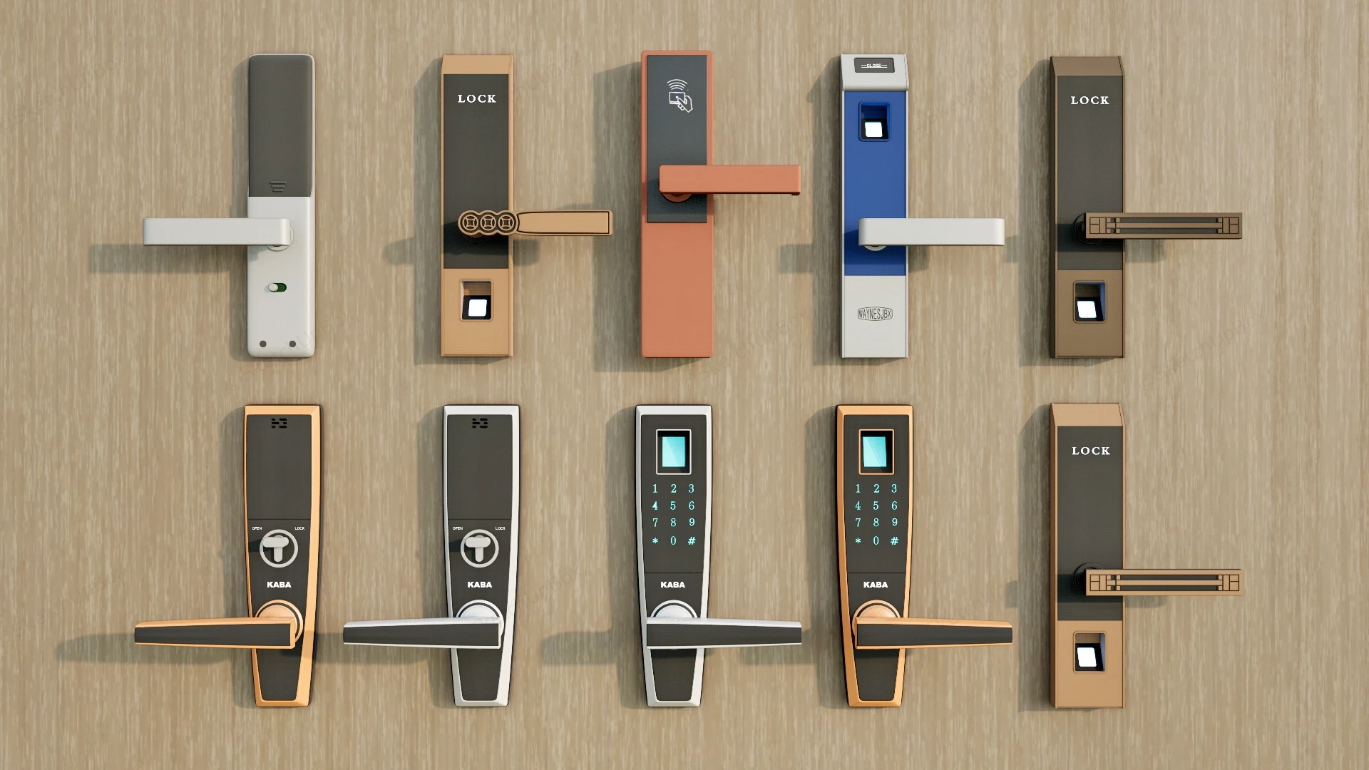 10 Types Of Smart Door Lock sketchup model preview - SketchupBox