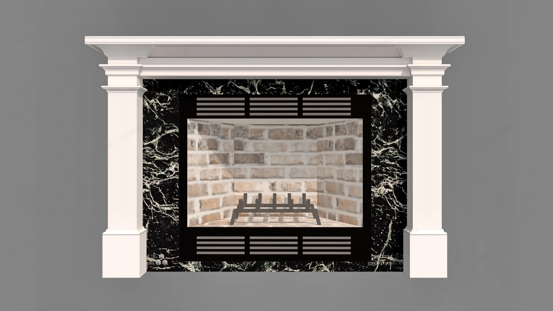 Living Room Fireplace sketchup model preview - SketchupBox