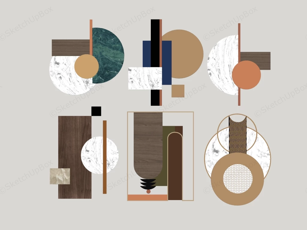 Living Room Wall Decor sketchup model preview - SketchupBox