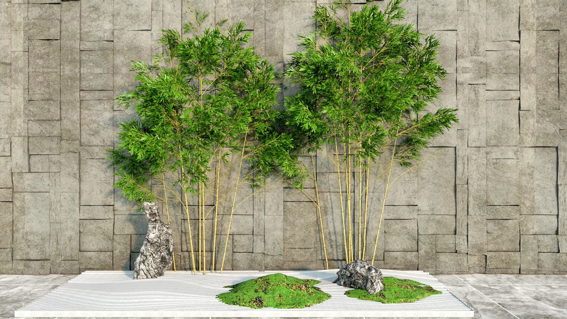 Bamboo Zen Garden sketchup model preview - SketchupBox