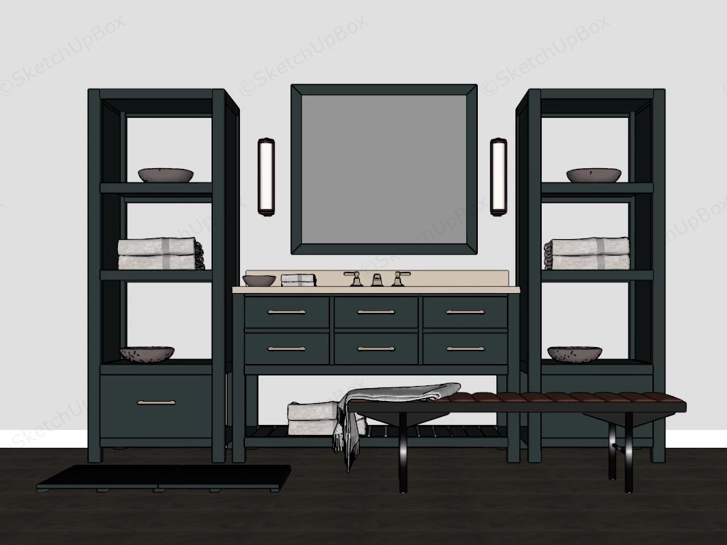 Bathroom Vanity And Cabinet Sets sketchup model preview - SketchupBox