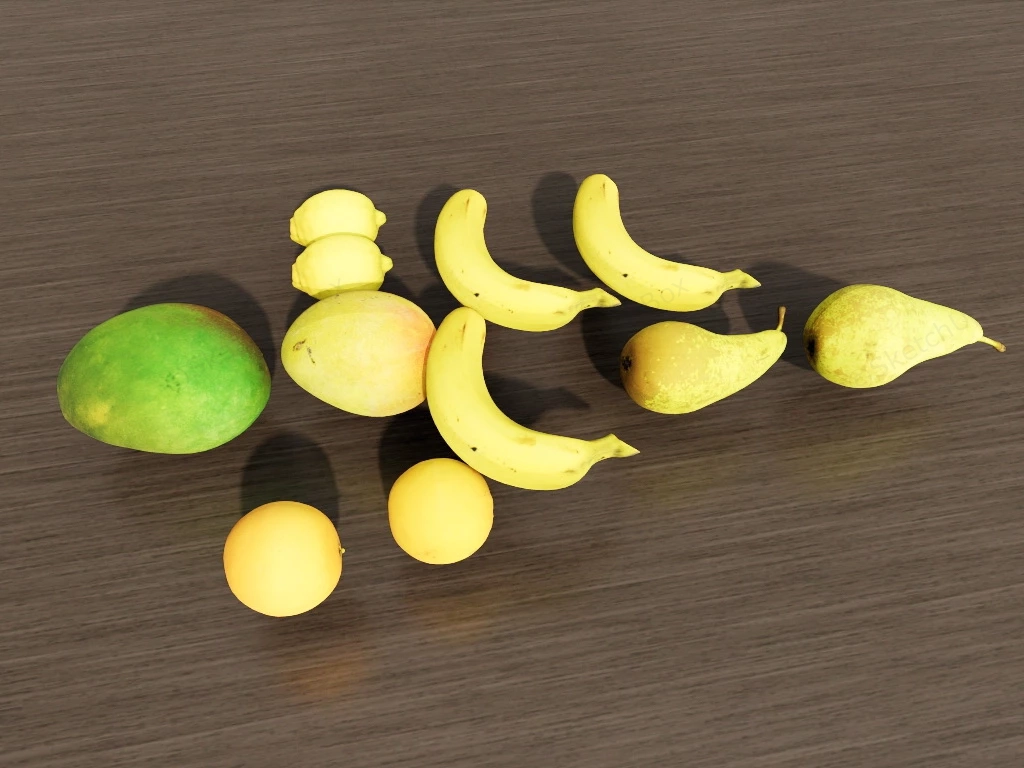 Tropical Fruits sketchup model preview - SketchupBox