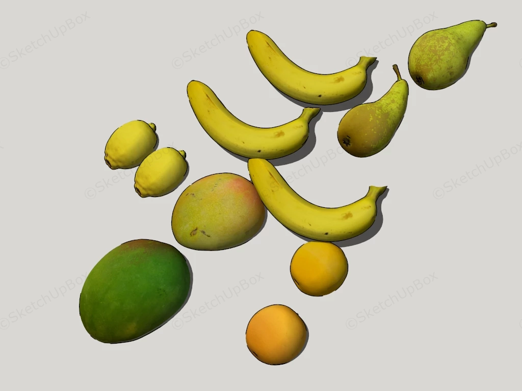 Tropical Fruits sketchup model preview - SketchupBox