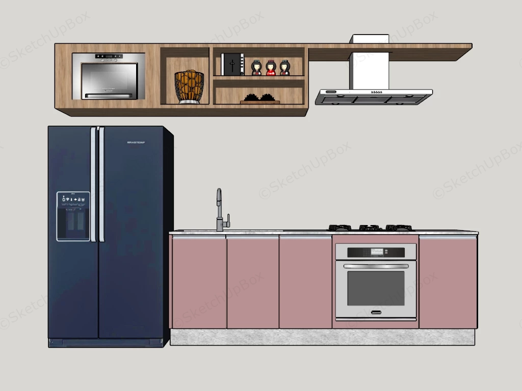 Studio Apartment Kitchen Idea sketchup model preview - SketchupBox