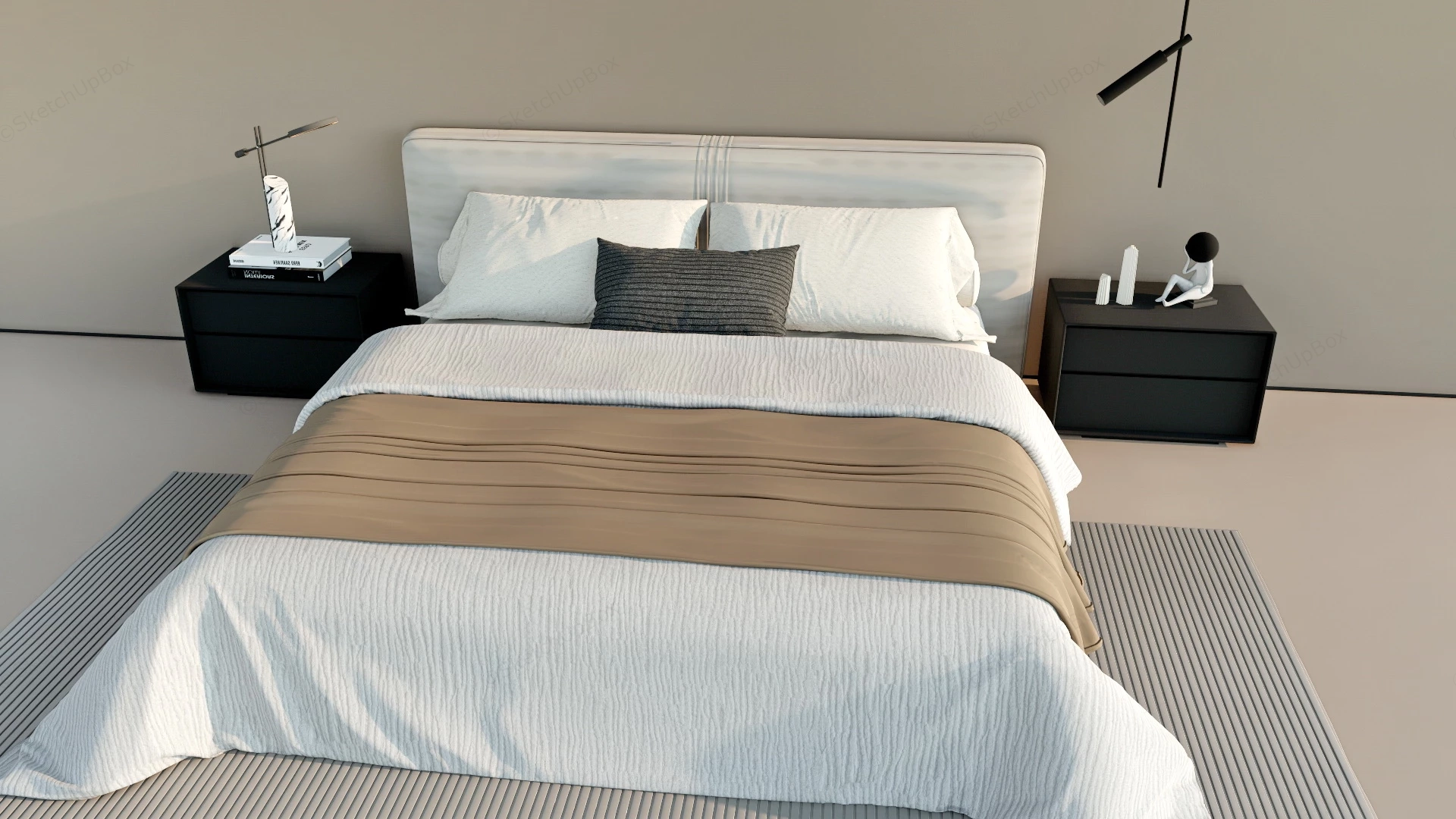 Minimalist Bedroom Set sketchup model preview - SketchupBox