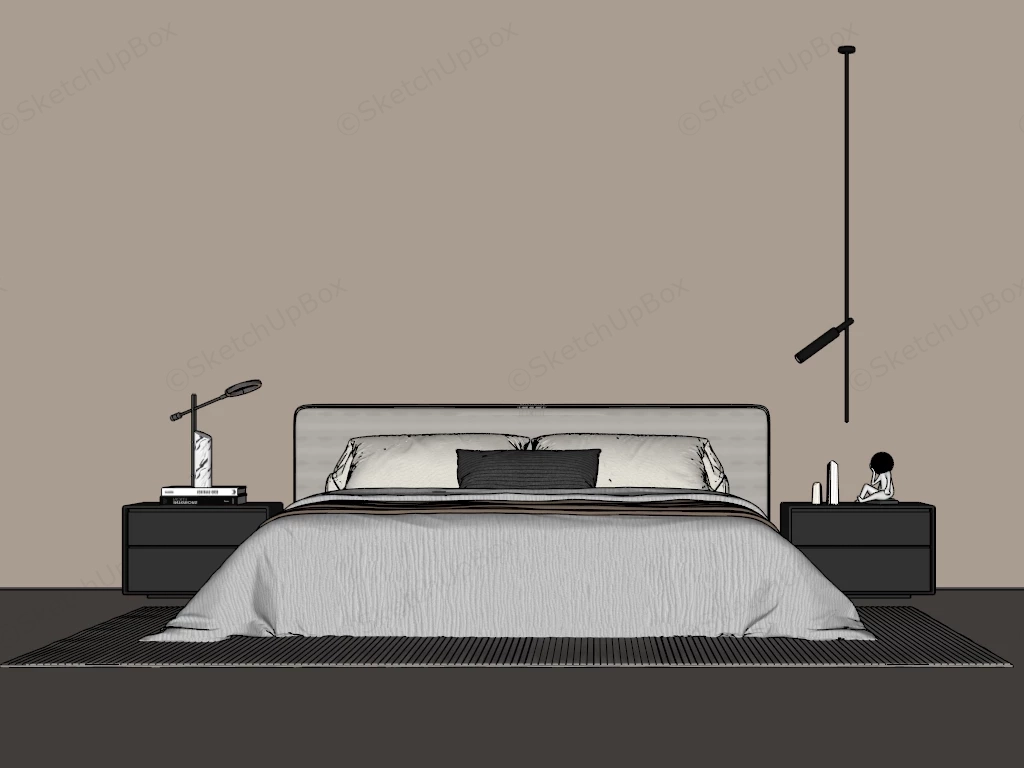 Minimalist Bedroom Set sketchup model preview - SketchupBox