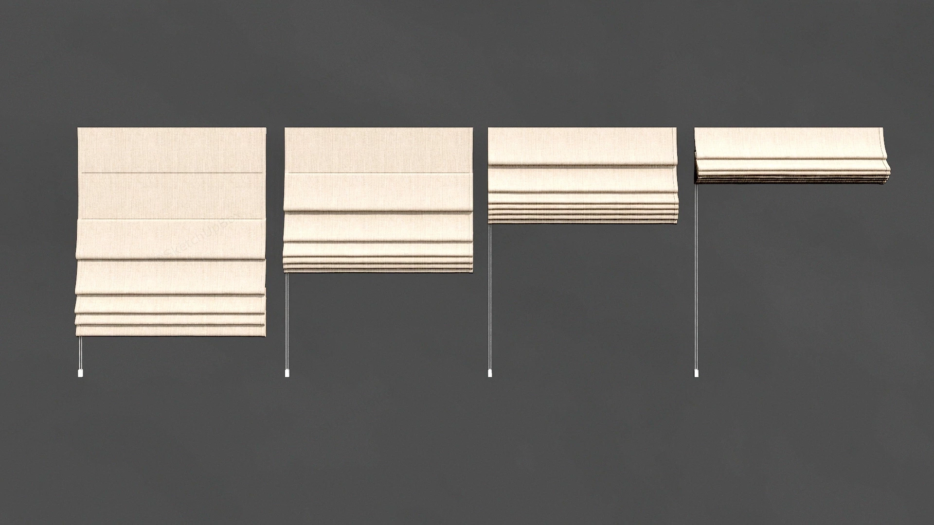 Fabric Roman Shades sketchup model preview - SketchupBox