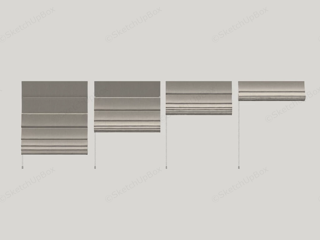 Fabric Roman Shades sketchup model preview - SketchupBox