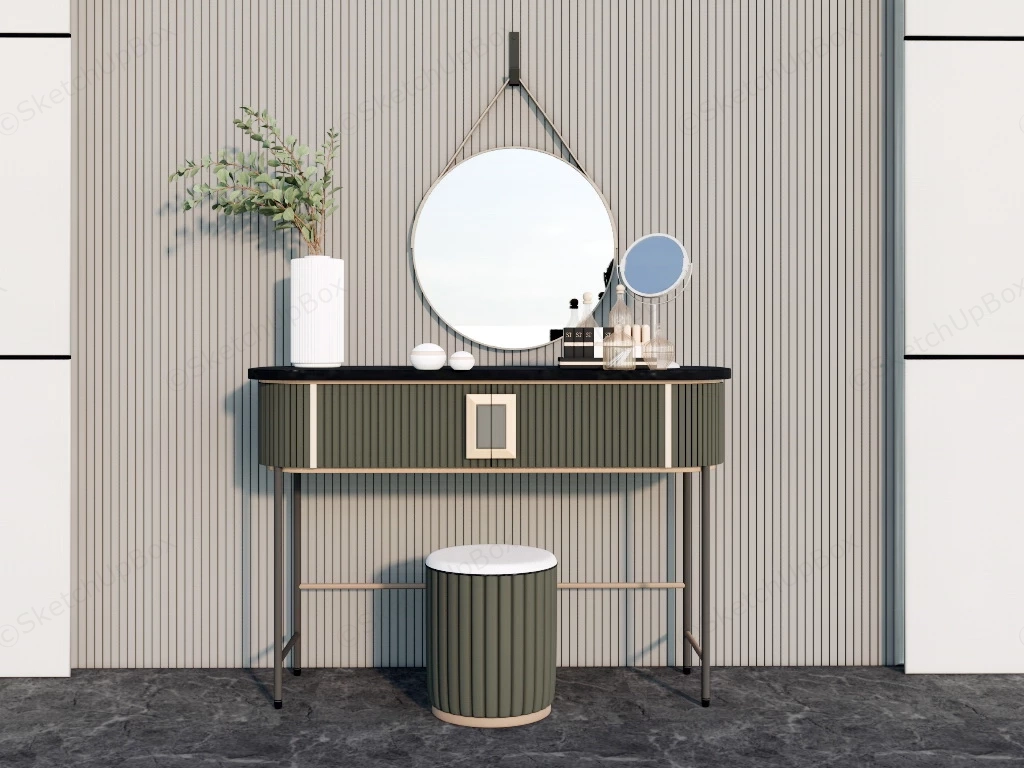 Elegant Makeup Vanity Set sketchup model preview - SketchupBox