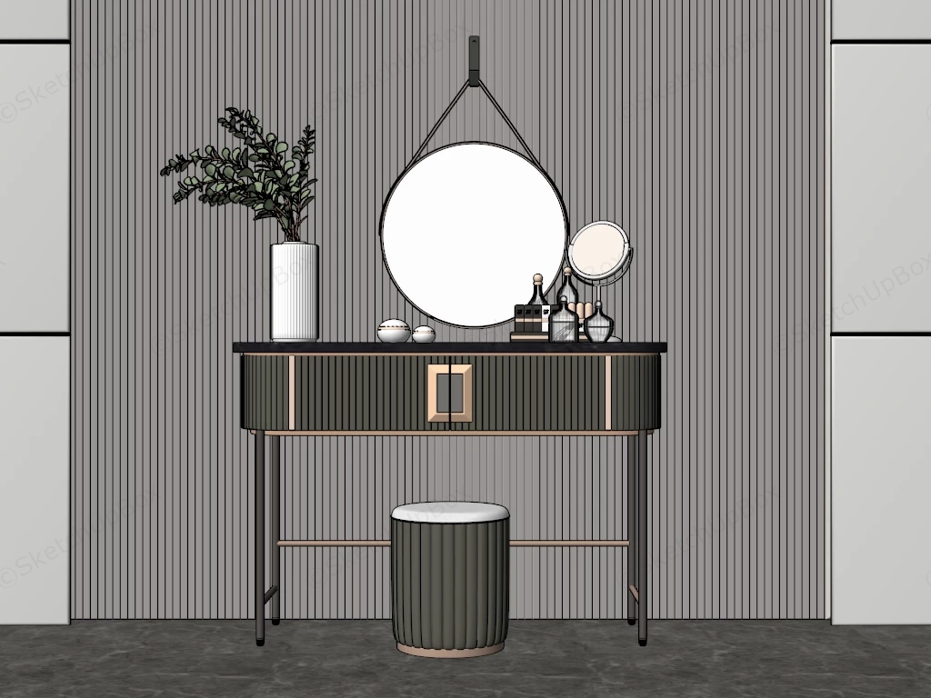 Elegant Makeup Vanity Set sketchup model preview - SketchupBox