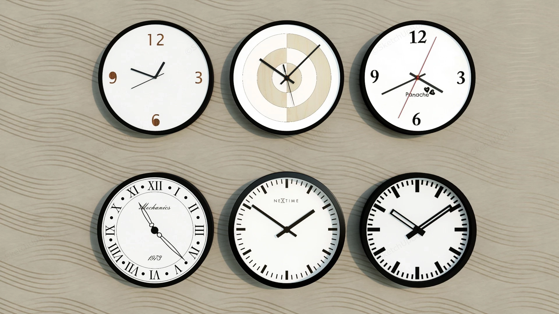 Minimalist Modern Wall Clocks sketchup model preview - SketchupBox