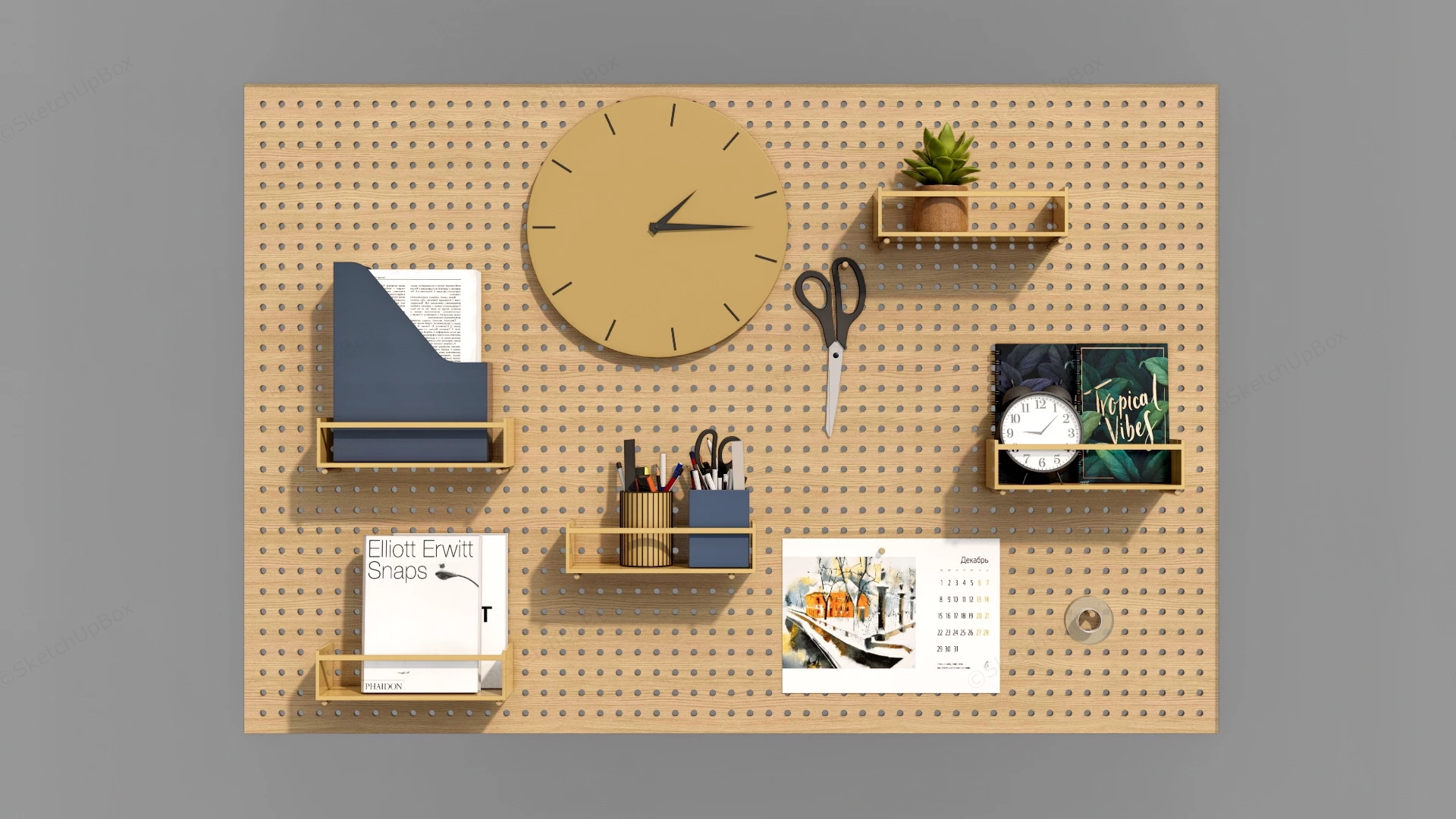 Craft Room Pegboard sketchup model preview - SketchupBox