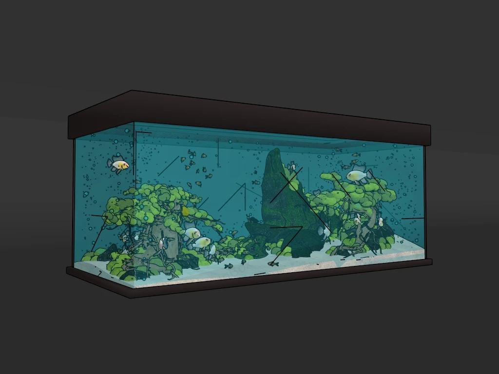 Aquarium Aquascape Idea sketchup model preview - SketchupBox