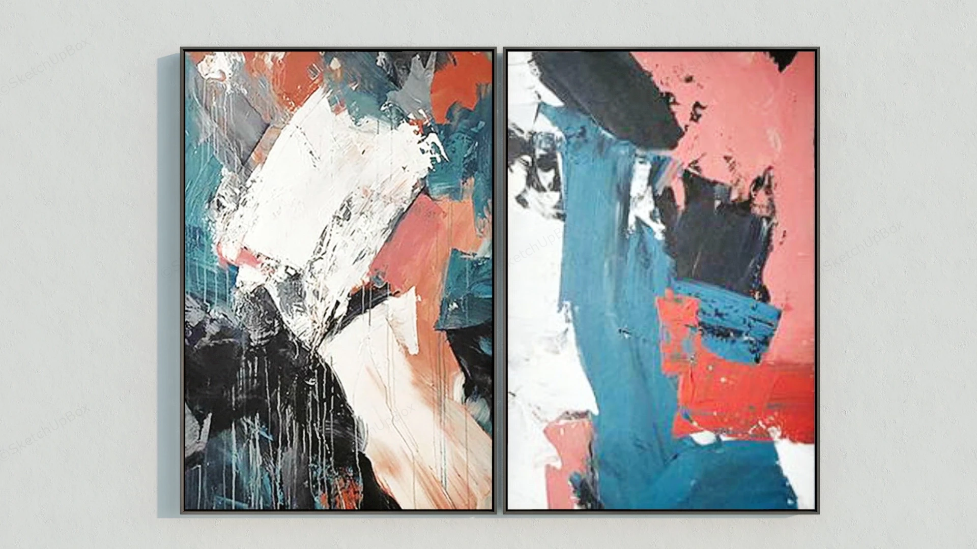 Framed Canvas Wall Art sketchup model preview - SketchupBox