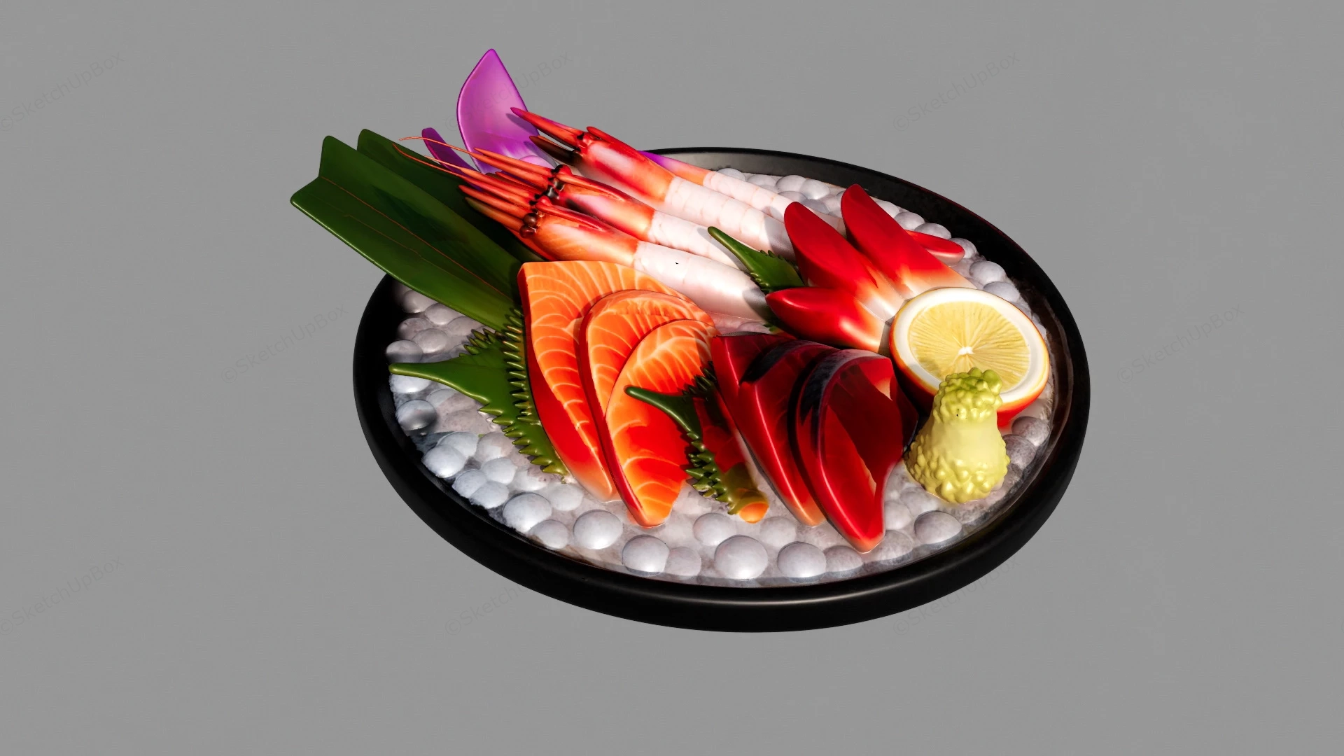 Seafood Sashimi Platter sketchup model preview - SketchupBox