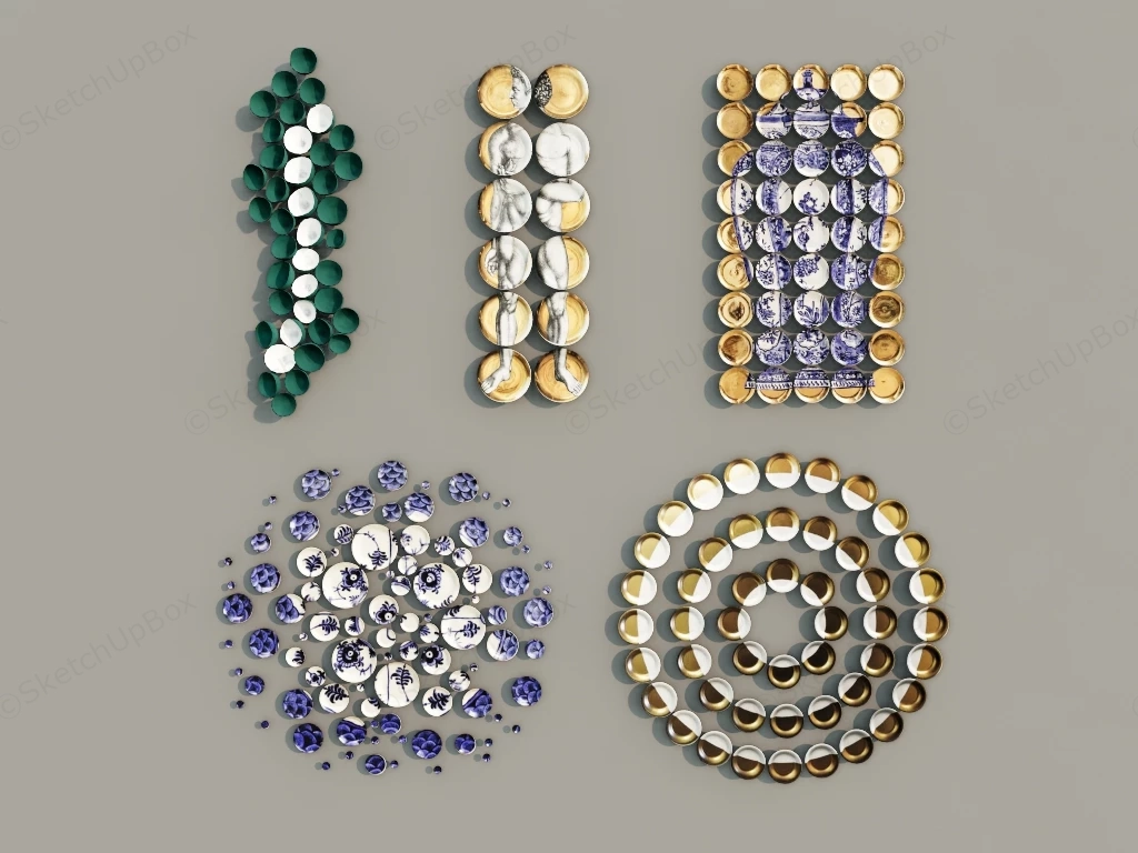 Ceramic Plates Wall Decor Ideas sketchup model preview - SketchupBox