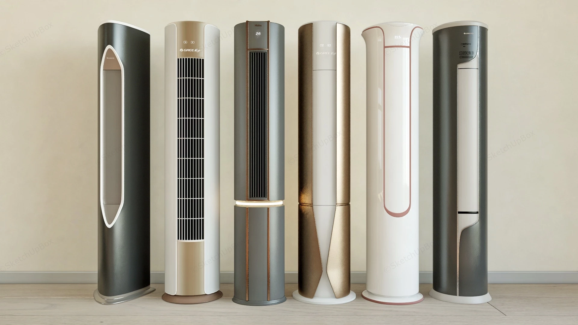 Cylindrical Air Conditioning Units sketchup model preview - SketchupBox