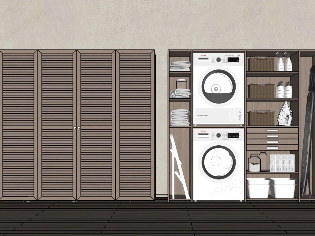 Laundry Room Storage Cabinets Ideas sketchup model preview - SketchupBox